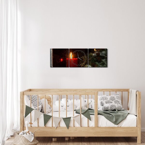 Slika - Svjetleća božićna svijeća (sa satom) (90x30 cm)