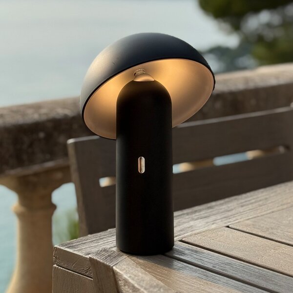 Lumisky Todd crna LED stolna lampa na punjivu bateriju, visina 28 cm, metal/plastika, prigušiva, Crno, Dnevni boravak/blagovaonica, Metal
