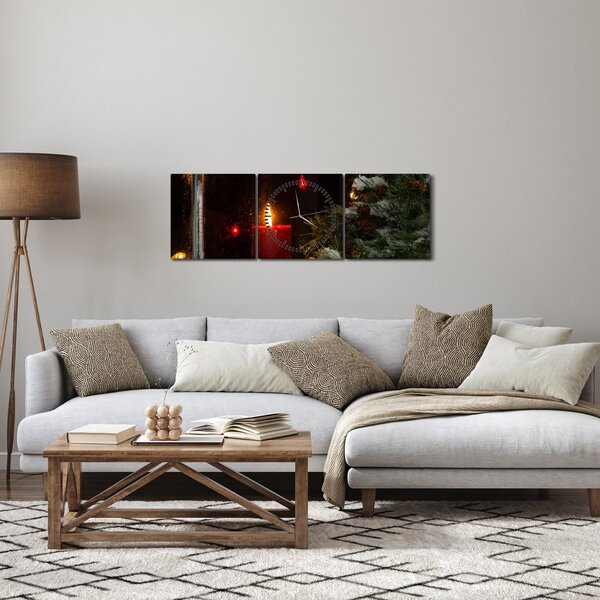 Slika - Svjetleća božićna svijeća (sa satom) (90x30 cm)