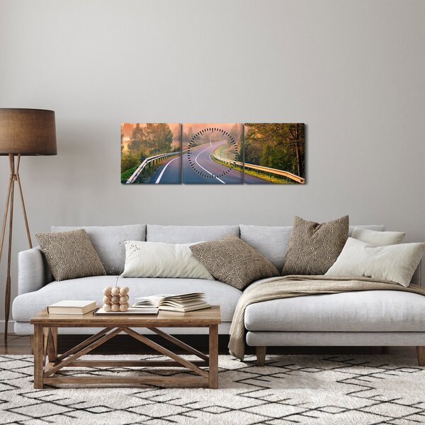 Slika - Putovanje u svitanje (sa satom) (90x30 cm)