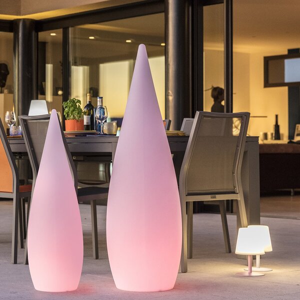 Lumisky Elegantna bijela LED solarna lampa za terasu, visina 80 cm, RGBW, Bijela, Plastika