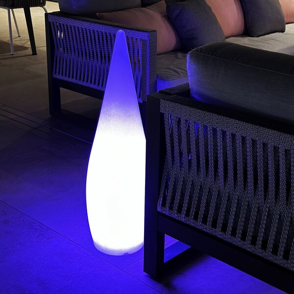 Lumisky Elegantna bijela LED solarna lampa za terasu, visina 80 cm, RGBW, Bijela, Plastika
