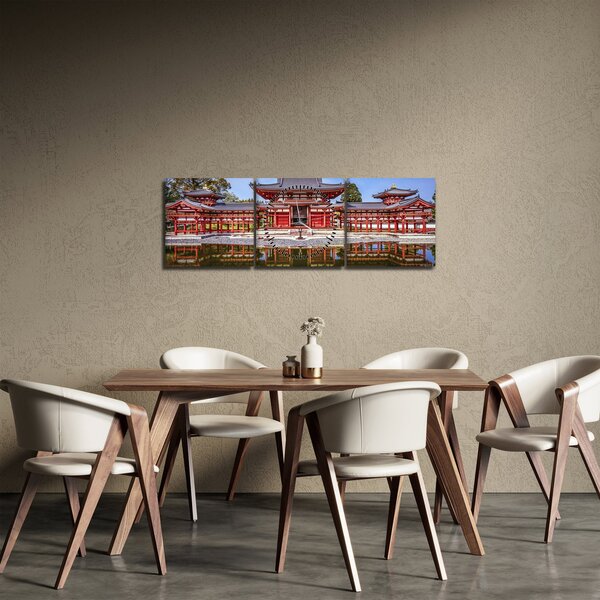 Slika - budistički hram (sa satom) (90x30 cm)