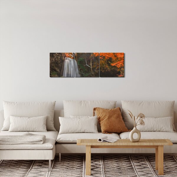 Slika - Vodopad u Tajlandu (sa satom) (90x30 cm)