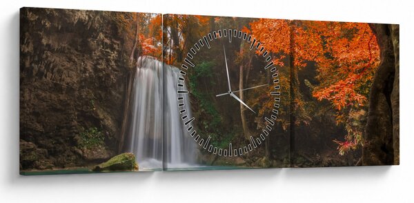 Slika - Vodopad u Tajlandu (sa satom) (90x30 cm)