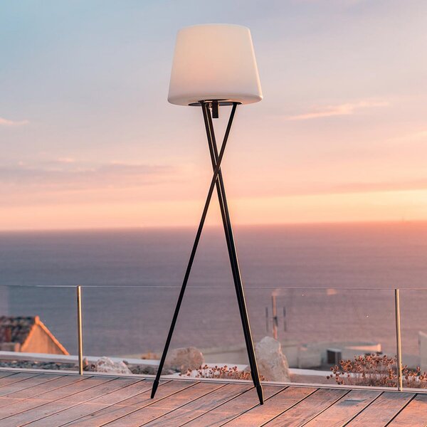 Lumisky LED punjiva podna lampa, bijela/crna, visina 150 cm, metal, RGB, prigušiva, Crno, Metal, Kišobran za stol