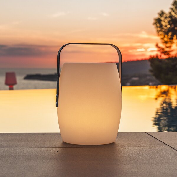Lumisky Lucy ROCK LED punjiva stolna lampa, bijela/siva, visina 30 cm, CCT, Bijela, Plastika, Kišobran za stol
