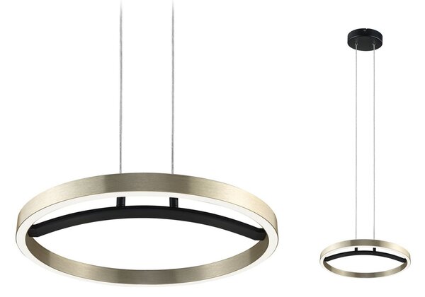 Paulmann Melira LED viseća lampa, crna/zlatna, Ø 38 cm, metal, prigušiva, Crno, Dnevni boravak/blagovaonica, Metal