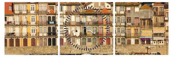 Slika - Obalna četvrt, Portugal (sa satom) (90x30 cm)