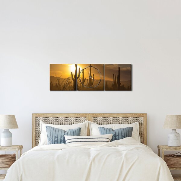 Slika - Saguaro kaktusi (sa satom) (90x30 cm)