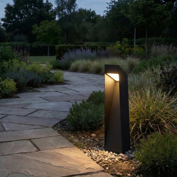 Lucande Louran LED podna lampa, 55 cm, crna, podesiva gore/dolje, Crno, Aluminij