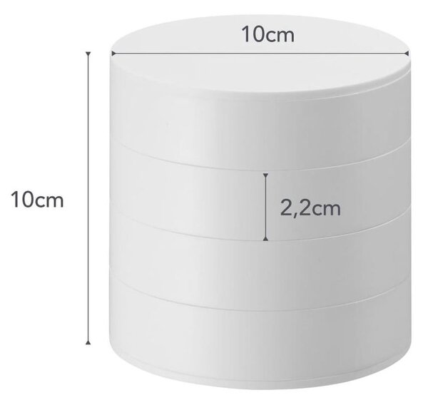 Bijela katna kutija za nakit YAMAZAKI Tower, ⌀ 10 cm