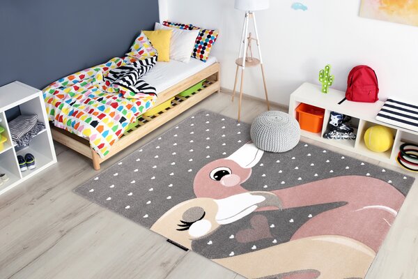 Tepih PETIT FLAMINGOS PLAMENE SRCA Siva