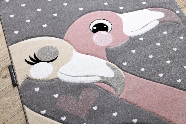 Tepih PETIT FLAMINGOS PLAMENE SRCA Siva