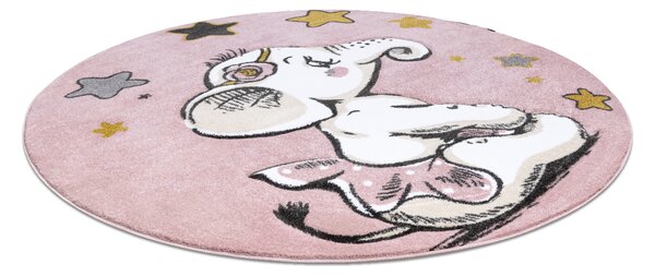 Tepih PETIT ELEPHANT UHO ZVIJEZDICE krug ružičasta