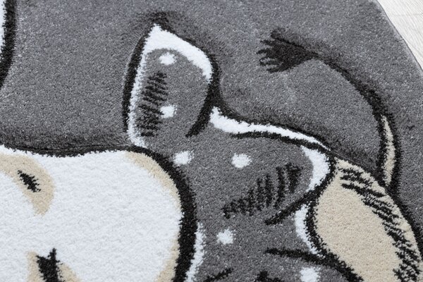 Tepih PETIT ELEPHANT UHO ZVIJEZDICE krug Siva