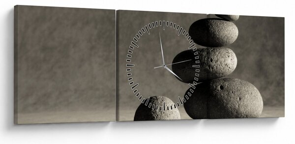 Slika - Sivo kamenje (sa satom) (90x30 cm)