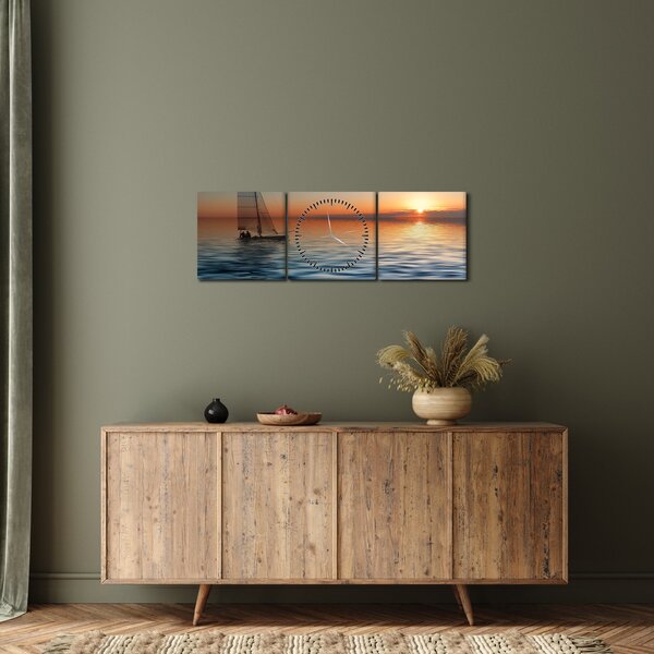 Slika - Jedrilice na moru (sa satom) (90x30 cm)