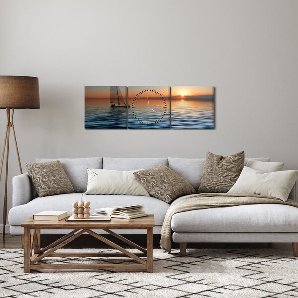 Slika - Jedrilice na moru (sa satom) (90x30 cm)