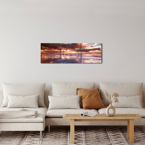 Slika - Večernja plaža (sa satom) (90x30 cm)