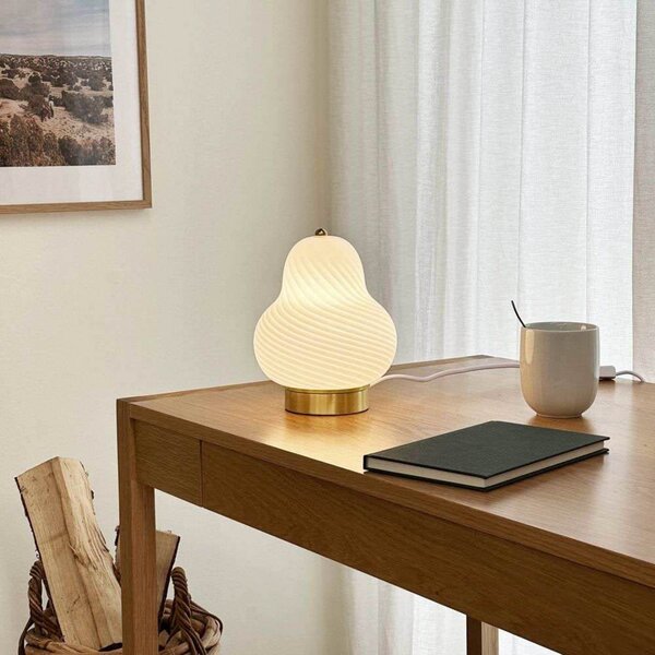 Stolne Lampa Dyberg Larsen, Lucy, Bijela, Dnevna soba, Staklo, Skandinavski