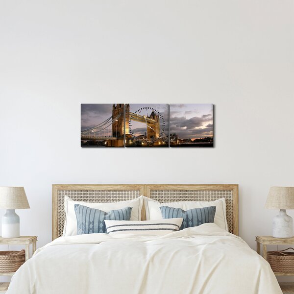 Slika - Tower Bridge noću (sa satom) (90x30 cm)