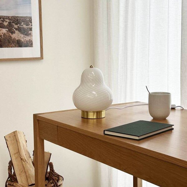 Stolne Lampa Dyberg Larsen, Lucy, Bijela, Dnevna soba, Staklo, Skandinavski