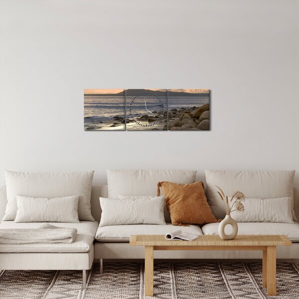 Slika - More i planine (sa satom) (90x30 cm)