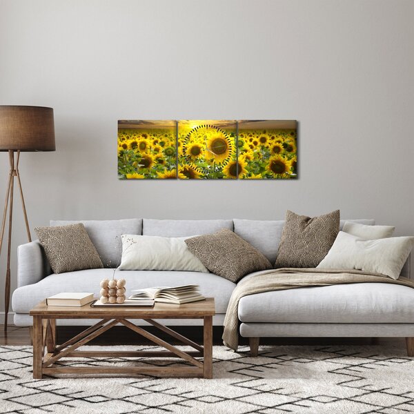 Slika - Suncokreti na zalasku sunca (sa satom) (90x30 cm)