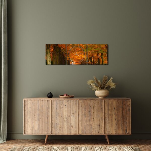 Slika - Avenija drveća u jesen (sa satom) (90x30 cm)