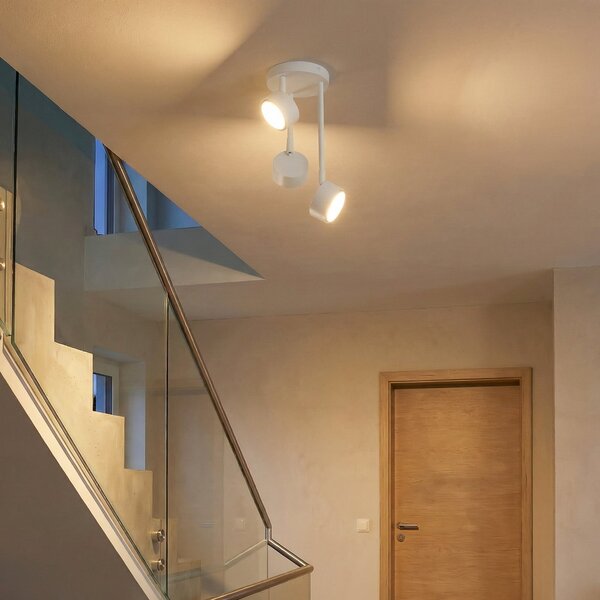 SIGMA Nemo stropni reflektor, 3 žarulje, bijeli, pomični, GX53, prigušiva, Bijela, Dnevni boravak/blagovaonica, Metal