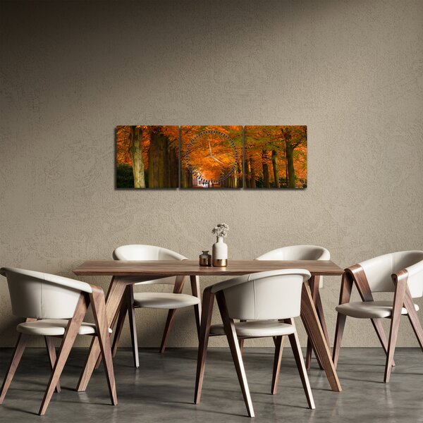 Slika - Avenija drveća u jesen (sa satom) (90x30 cm)