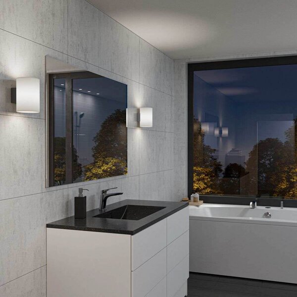 Evoke Zidna Lampa IP44 Large Anthracite/Opal - Herstal