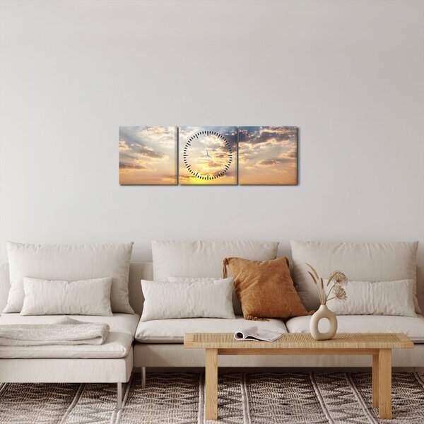 Slika - Slonovi lutaju savanom (sa satom) (90x30 cm)