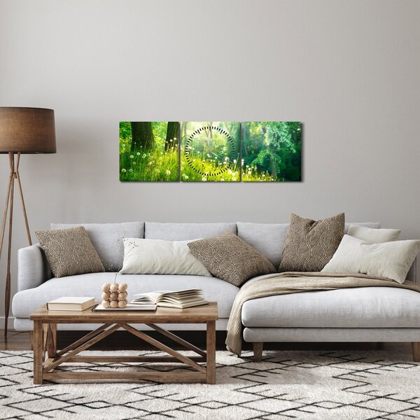 Slika - Čarobna livada puna maslačaka (sa satom) (90x30 cm)