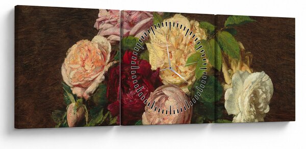 Slika - Henri Fantin-Latour, Roses de Nice on a Table, reprodukcije (sa satom) (90x30 cm)