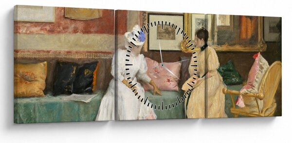 Slika - William Merritt Chase, A Friendly Call, reprodukcije (sa satom) (90x30 cm)