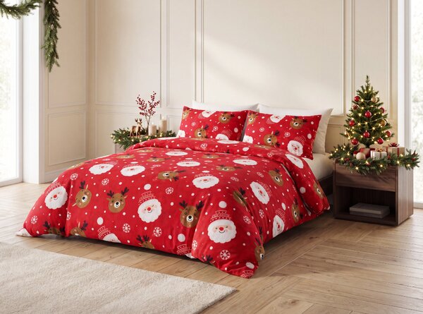Pamučna posteljina HOLLY FRIENDS crvena Dimenzije posteljine: 70 x 80 cm | 140 x 200 cm
