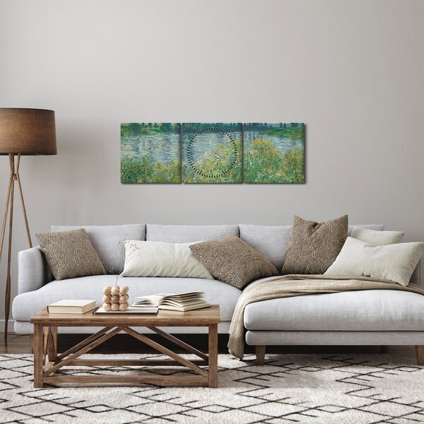 Slika - Claude Monet, Banks of the Seine, reprodukcije (sa satom) (90x30 cm)
