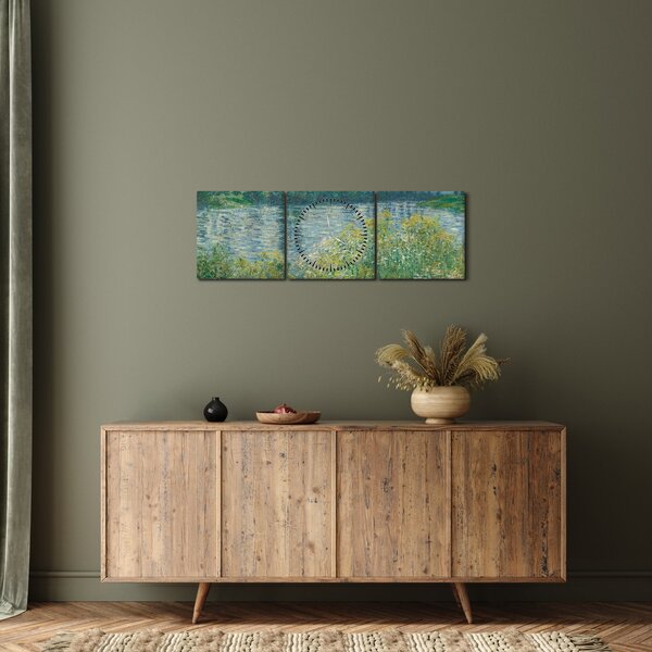 Slika - Claude Monet, Banks of the Seine, reprodukcije (sa satom) (90x30 cm)
