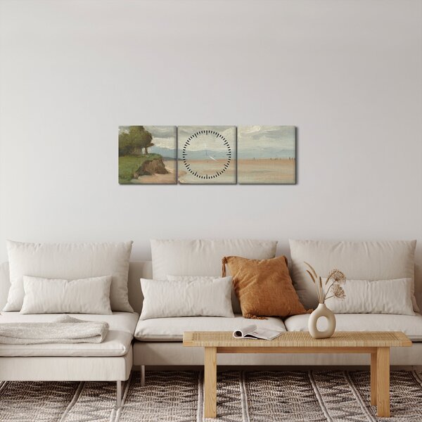 Slika - Jean-Baptiste-Camille Corot, Beach Near Etretat, reprodukcije (sa satom) (90x30 cm)