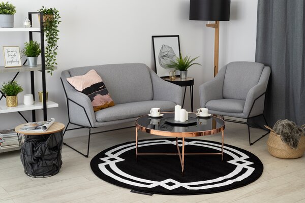 Tepih HAMPTON Lux krug crno