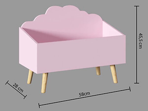 Ružičasta kutija za igračke CLOUD