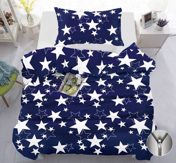Pamučna posteljina STAR tamno plava Dimenzije posteljine: 70 x 90 cm | 140 x 200 cm