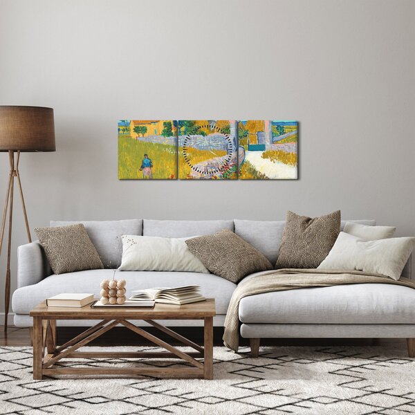 Slika - Vincent van Gogh, Farmhouse in Provence, reprodukcije (sa satom) (90x30 cm)