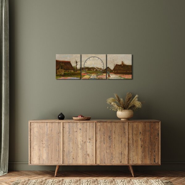 Slika - Vincent van Gogh, Flower Beds in Holland, reprodukcije (sa satom) (90x30 cm)
