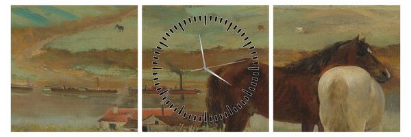Slika - Edgar Degas, Horses in a Meadow, reprodukcije (sa satom) (90x30 cm)