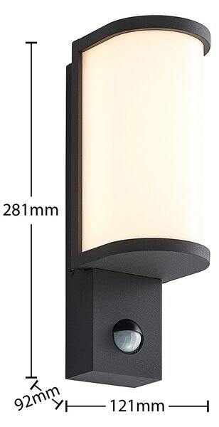 Jokum LED Vanjski Zidna lampa w/Senzor Graphite - Lucande