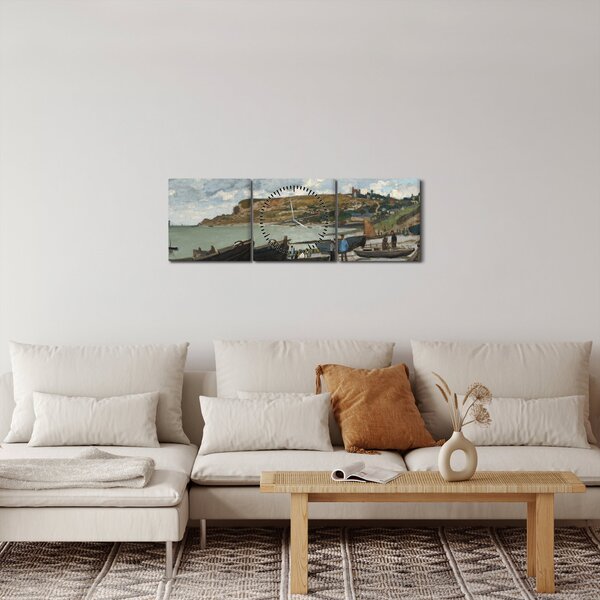 Slika - Claude Monet, Sainte Adresse, reprodukcije (sa satom) (90x30 cm)