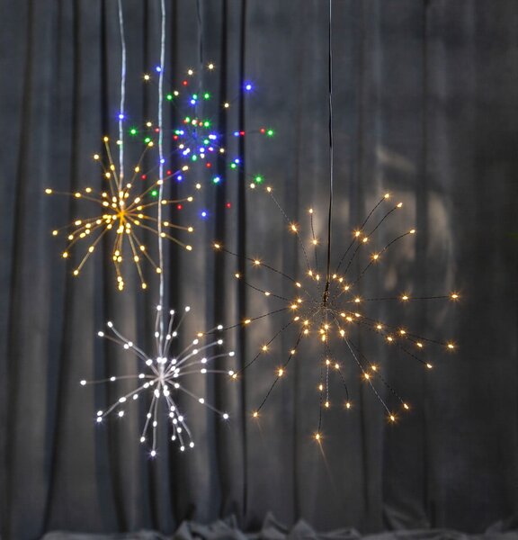 Viseća svjetleća LED dekoracija Best Season Hanging Firework Dark Rainbow, 60 lampica
